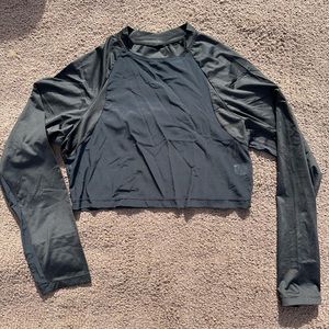 Tail Black Mesh Crop Top, Size M